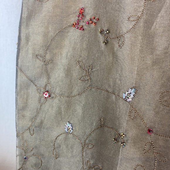 Ann Taylor 100% Silk Embellished Sequins Trouser Pants 4 - Picture 4 of 6